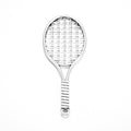 Large Tennis Racket Charm with Woven String Detail in Two Finishes view 4