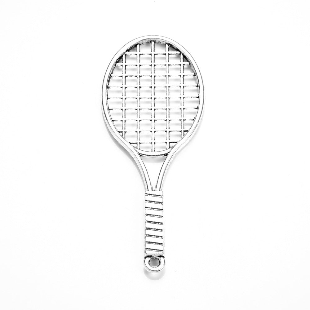 78x31mm Vintage Tennis Racket Alloy Charm Pendant