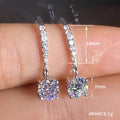 Silver Tone Four-Prong Round CZ Drop Hook Earrings view 5