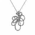 Openwork Flower Zircon Pendant Necklace and Stud Earrings view 9