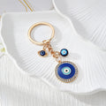 Rhinestone Blue Evil Eye Keychains in Heart, Round and Eye Shapes view 2
