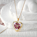 Gold Heart Locket Necklace Pressed Flower Photo Case 8 Styles view 6