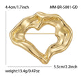 Polished Irregular Heart Ring Brooch in Two Metal Tones view 6
