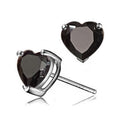 Heart-Shaped Solitaire Stud Earrings In Seven Stone Colors view 10