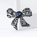 Openwork Crystal Bow Brooch With Pear Center in Four Colors view 4