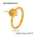 Gold Thin Stacking Rings Tree Heart Pave Black Dial Solitaire view 7