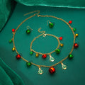 Christmas Bell Tree Necklace Bracelet and Earring Jewelry Set view 6