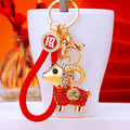 Jeweled Sheep Keychains in Five Colors With Braided Wrist Straps view 1