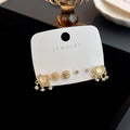 Gold Tone Lock and Blessing Multi Pair Stud Earring Card Set view 3