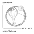 Round Balloon Brooch in Gold or Silver Tone With Pearl view 6