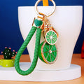 Double Orange Slice Keychains with Plain Heart Cord and Loose Loop Options view 2