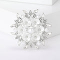 Pearl Cluster Starburst Brooch in Gold and Silver Tones view 4