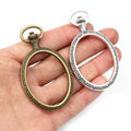 Oval Openwork Pendant Bezel Trays in Two Antique Tone Finishes view 4