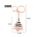Enamel Rhinestone Christmas Tree Keychain Gold Clasp 4 Colors view 3
