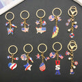 American Flag, Wing and USA Enamel Keychains, 8 Designs view 2