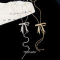 Bow and Ribbon Tassel Necklaces in Gold and Silver Tones view 4