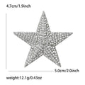Pave Crystal Five Point Star Brooch in Clear or Red view 3