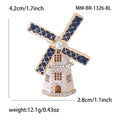 Crystal Windmill Brooch in Detailed Metal and Crystal Design view 6