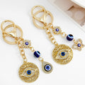 Evil Eye Filigree Keychain with Rhinestone Charms and Beads view 1