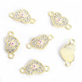 Rhinestone Heart Evil Eye Two Loop Connectors in 12 Styles view 8
