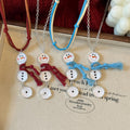 Snowman Tassel Cord Necklace - One Style Polished Decorative Design view 2