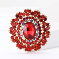 Large Oval Faceted Glass Crystal Brooch in Six Colorways view 2