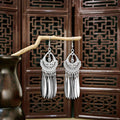 Ninety-Nine Silver Tone Filigree and Beaded Dangle Earrings view 6