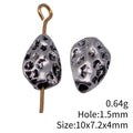 Antique Silver Hammered Teardrop Flat Small Hole Bead view 3