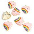 Rainbow Enamel Heart Jewelry Components For DIY Earrings And Bracelets Charms view 9