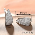 Silver Tone Pavé Teardrop Huggie Earrings With Hinged Backs view 4