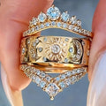 Celestial Crown Three-Ring Set In Polished Gold And Silver Tones view 5