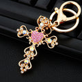 Mixed Jeweled Cross Keychains in Four Designs with Braided Loop Options view 6