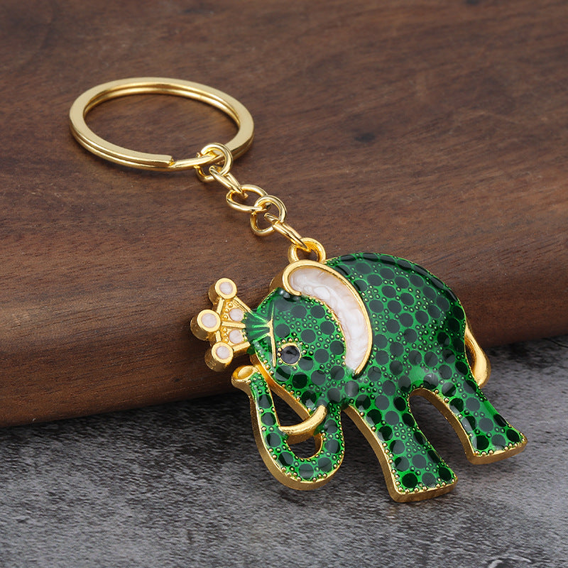 3D Elephant Enamel Metal Keychain for Car Keys and Bag Charm