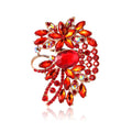Large Gold Crystal Floral Brooch Center Oval Six Colors view 5