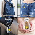 Yellow Lightbulb Wood Print Keychain Blue Base Charm view 3