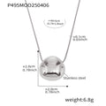 Stainless Steel Hollow Bean Oval Pendant Necklaces Gold Steel Sizes view 7