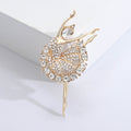 Crystal Ballerina Dancer Brooch Silver Or Gold Tone view 2