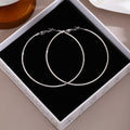 Nine Size Gold and Silver Classic Thin Hoop Earrings view 10