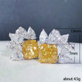 Yellow Cushion Center Clear Pear Accent Stud Earrings view 5