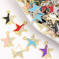 Enamel-Look And Crystal-Accented Gold Silver Star Alloy Connectors in 12 Styles view 1