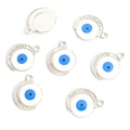 Colorful Round Rhinestone Evil Eye Pendant Charms in 12 Styles view 11