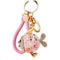 Jeweled Round Pufferfish Keychains in Four Colors with Braided Loops view 5