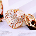Crystal Rose Heart Keychains in Red Purple Pink and White view 2