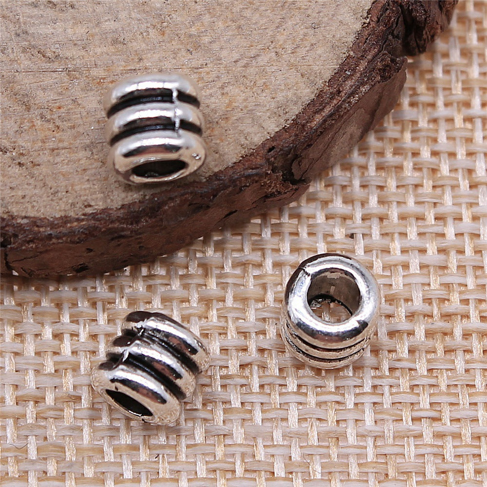 6x6x6mm 0.9g Multicolor Zinc Alloy Three Ring Large Hole Spacer Beads for DIY Bracelet Jewelry