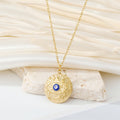 Gold Tone Vintage Eye and Symbol Medallion Necklaces in Thirteen Designs view 7