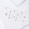 Six Piece White Faux Pearl Double Ended Collar Pin Set view 2
