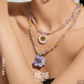 Amethyst Chip Necklace Resin Dried Flower Pendant Two Models view 1