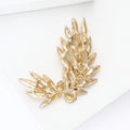Crystal Bow Wheat Ear Brooch Champagne Green Blue Tones view 4