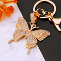Full Crystal Butterfly Keychains in Gold and Silver Tone Finishes view 1