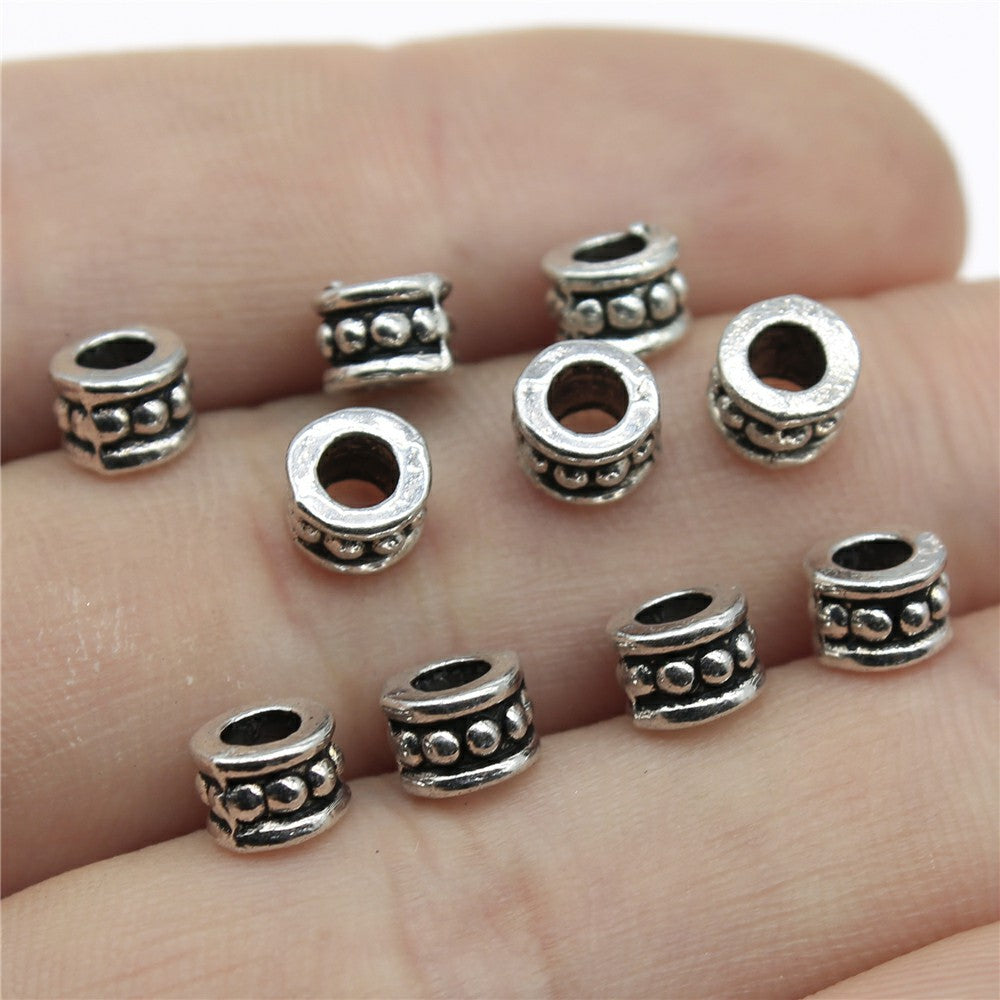 6x6x4mm 0.5g Multi Color Zinc Alloy Large Hole Spacer Beads for DIY Bracelet Jewelry Making